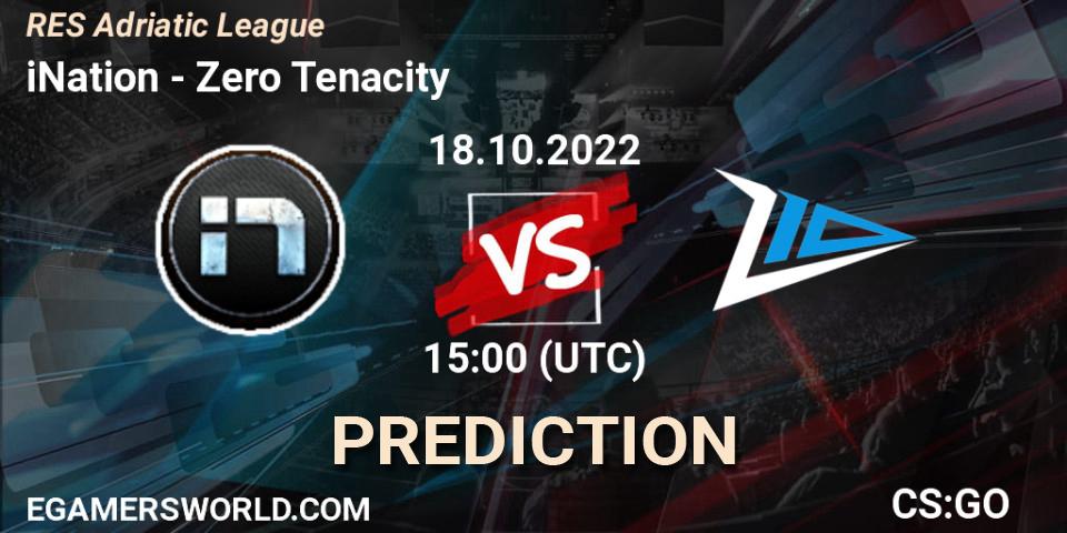 iNation - Zero Tenacity: прогноз. 18.10.2022 at 15:00, Counter-Strike (CS2), RES Adriatic League