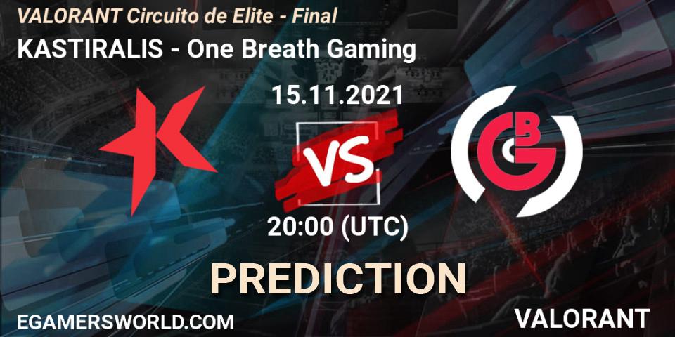 Kafalar Esports - One Breath Gaming: прогноз. 15.11.2021 at 21:00, VALORANT, VALORANT Circuito de Elite - Final