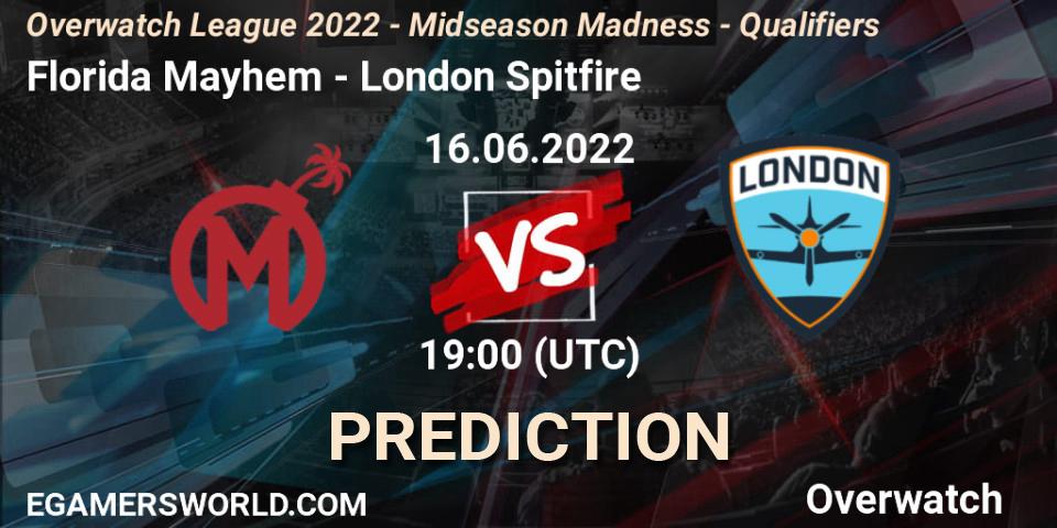 Florida Mayhem - London Spitfire: прогноз. 16.06.2022 at 19:00, Overwatch, Overwatch League 2022 - Midseason Madness - Qualifiers