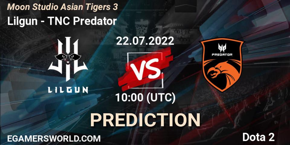 Lilgun - TNC Predator: прогноз. 22.07.2022 at 10:17, Dota 2, Moon Studio Asian Tigers 3