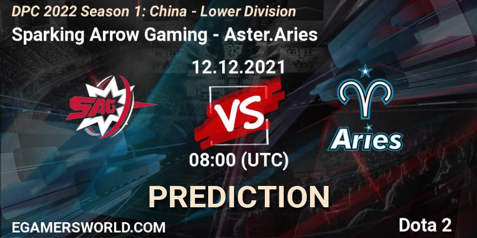 Sparking Arrow Gaming - Aster.Aries: прогноз. 12.12.21, Dota 2, DPC 2022 Season 1: China - Lower Division
