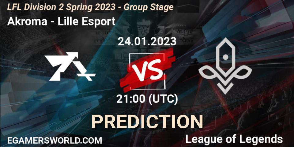 Akroma - Lille Esport: прогноз. 24.01.2023 at 21:15, LoL, LFL Division 2 Spring 2023 - Group Stage