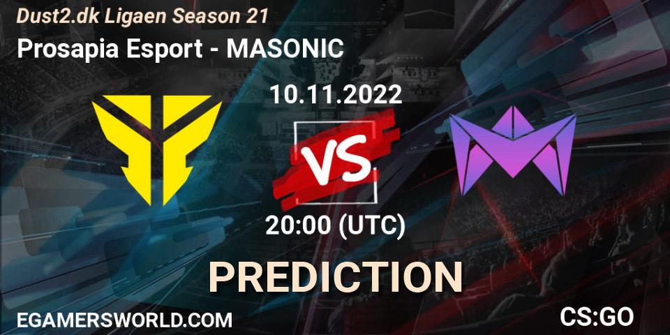 Prosapia Esport - MASONIC: прогноз. 10.11.2022 at 20:00, Counter-Strike (CS2), Dust2.dk Ligaen Season 21