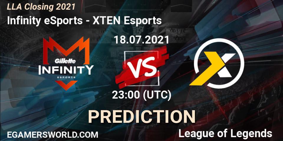 Infinity eSports - XTEN Esports: прогноз. 18.07.2021 at 23:00, LoL, LLA Closing 2021