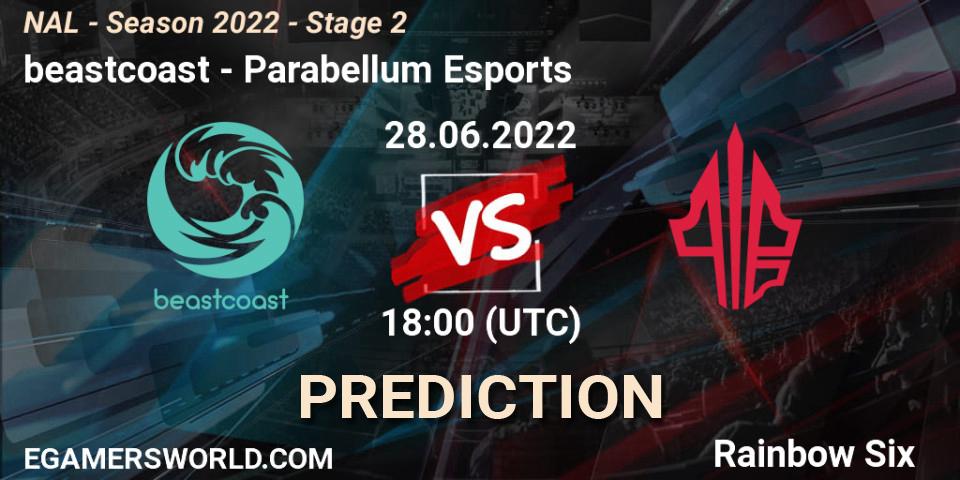 beastcoast - Parabellum Esports: прогноз. 28.06.2022 at 18:00, Rainbow Six, NAL - Season 2022 - Stage 2