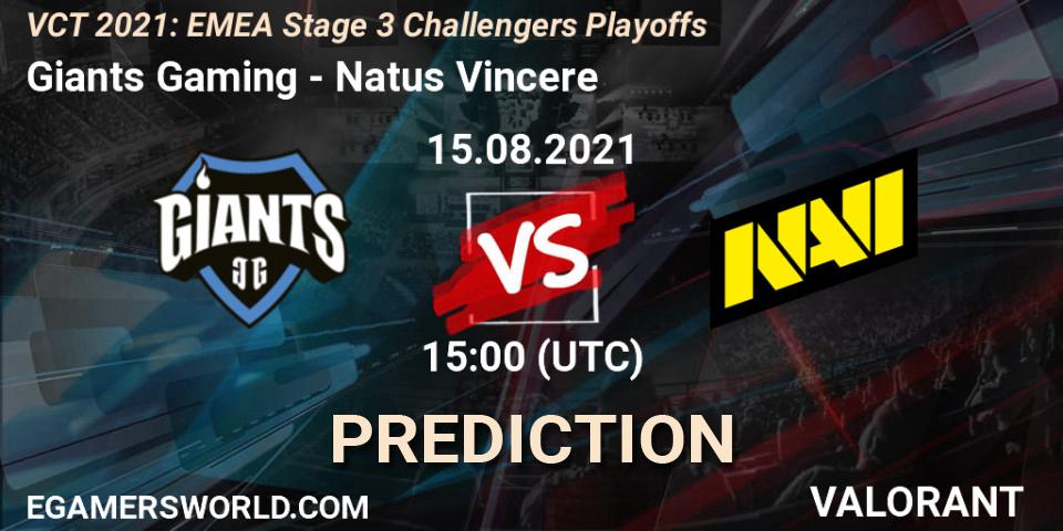 Giants Gaming - Natus Vincere: прогноз. 15.08.2021 at 15:20, VALORANT, VCT 2021: EMEA Stage 3 Challengers Playoffs