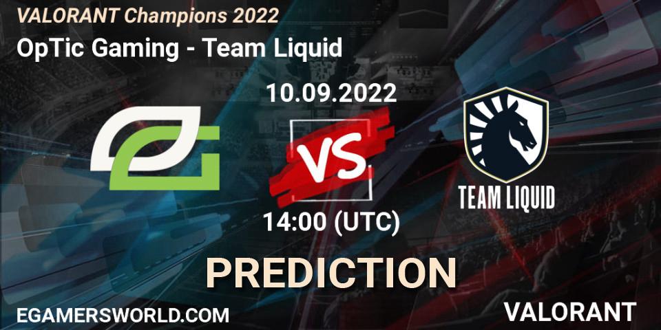 OpTic Gaming - Team Liquid: прогноз. 10.09.22, VALORANT, VALORANT Champions 2022