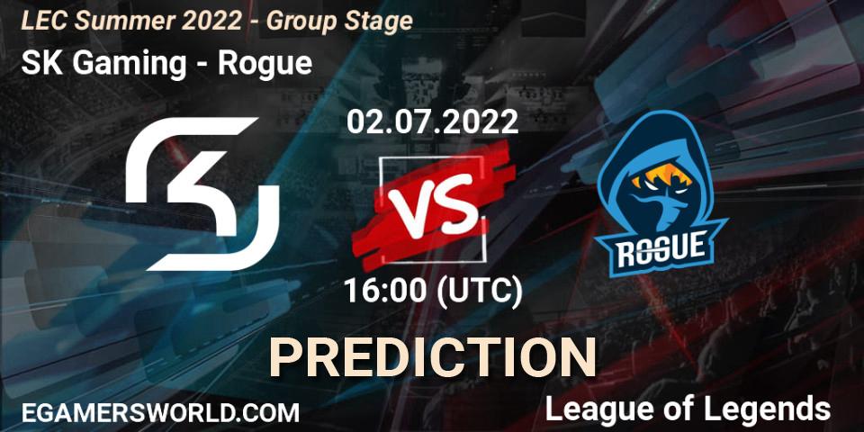 SK Gaming - Rogue: прогноз. 02.07.22, LoL, LEC Summer 2022 - Group Stage