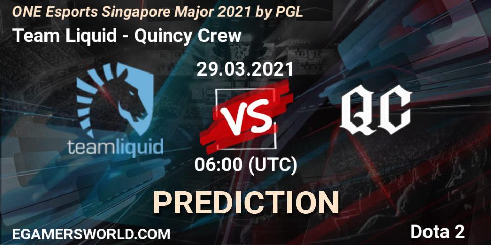 Team Liquid - Quincy Crew: прогноз. 29.03.2021 at 06:41, Dota 2, ONE Esports Singapore Major 2021