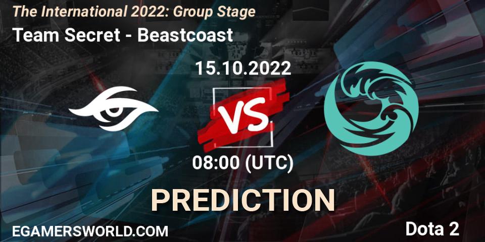 Team Secret - Beastcoast: прогноз. 15.10.2022 at 09:22, Dota 2, The International 2022: Group Stage