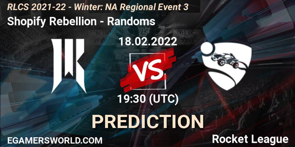 Shopify Rebellion - Randoms: прогноз. 18.02.2022 at 19:30, Rocket League, RLCS 2021-22 - Winter: NA Regional Event 3