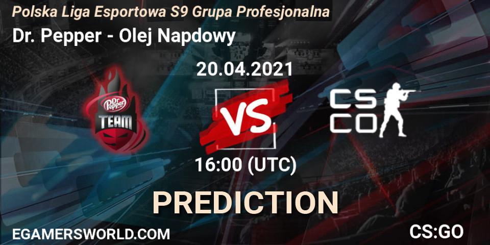 Dr. Pepper - Olej Napędowy: прогноз. 20.04.2021 at 15:15, Counter-Strike (CS2), Polska Liga Esportowa S9 Grupa Profesjonalna