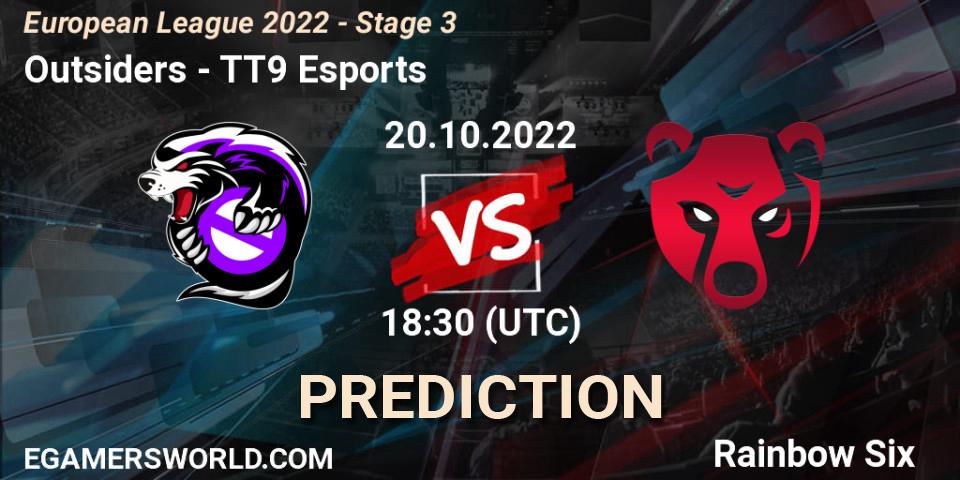 Outsiders - TT9 Esports: прогноз. 20.10.22, Rainbow Six, European League 2022 - Stage 3