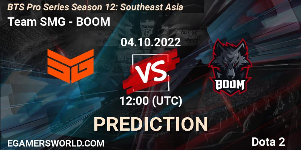 Team SMG - BOOM: прогноз. 04.10.2022 at 11:23, Dota 2, BTS Pro Series Season 12: Southeast Asia