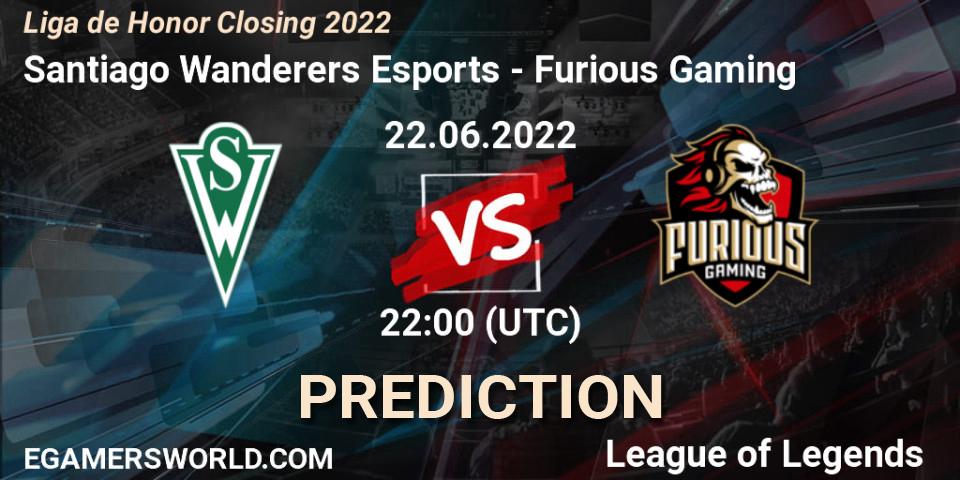 Santiago Wanderers Esports - Furious Gaming: прогноз. 22.06.2022 at 22:00, LoL, Liga de Honor Closing 2022