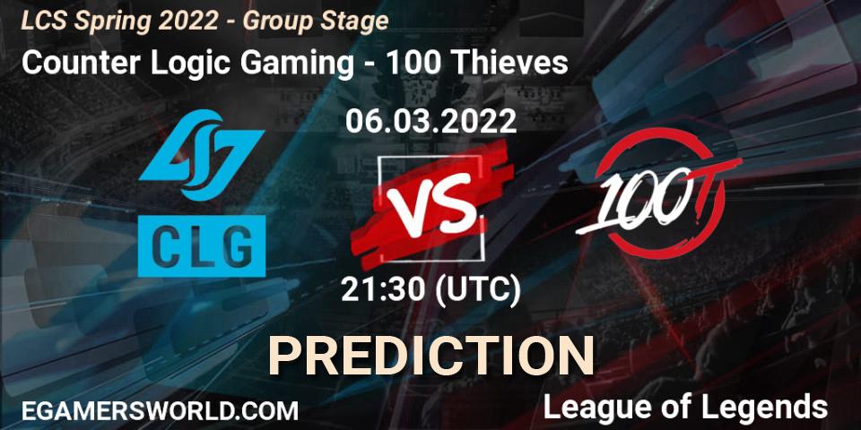 Counter Logic Gaming - 100 Thieves: прогноз. 06.03.2022 at 21:30, LoL, LCS Spring 2022 - Group Stage