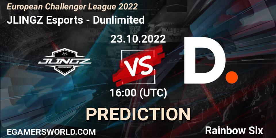 JLINGZ Esports - Dunlimited: прогноз. 23.10.2022 at 16:00, Rainbow Six, European Challenger League 2022