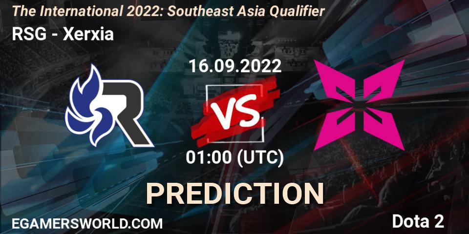RSG - Xerxia: прогноз. 16.09.2022 at 01:00, Dota 2, The International 2022: Southeast Asia Qualifier