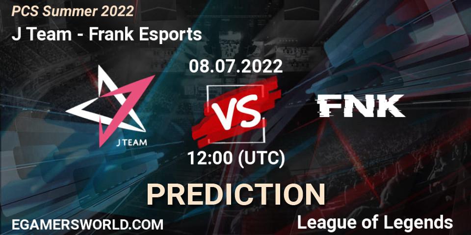 J Team - Frank Esports: прогноз. 08.07.2022 at 12:00, LoL, PCS Summer 2022