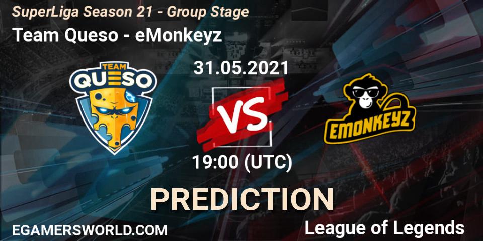 Team Queso - eMonkeyz: прогноз. 31.05.21, LoL, SuperLiga Season 21 - Group Stage 