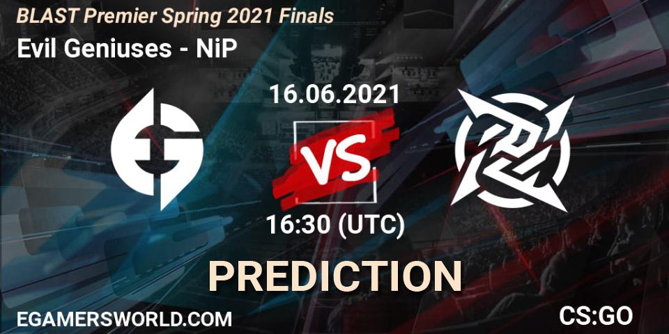 Evil Geniuses - NiP: прогноз. 16.06.21, CS2 (CS:GO), BLAST Premier Spring 2021 Finals