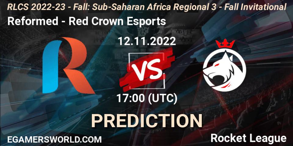 Reformed - Red Crown Esports: прогноз. 12.11.2022 at 17:00, Rocket League, RLCS 2022-23 - Fall: Sub-Saharan Africa Regional 3 - Fall Invitational