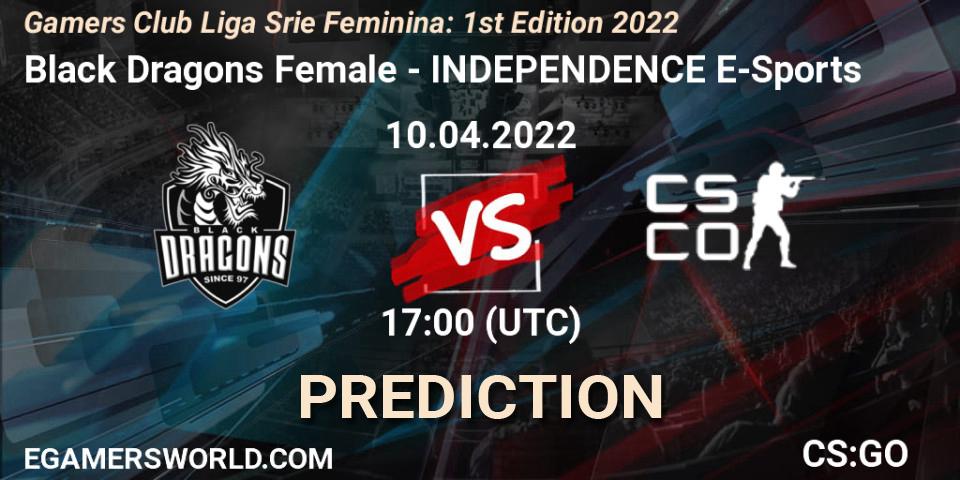 Black Dragons Female - INDEPENDENCE E-Sports: прогноз. 10.04.2022 at 17:00, Counter-Strike (CS2), Gamers Club Liga Série Feminina: 1st Edition 2022