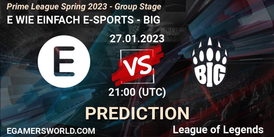 E WIE EINFACH E-SPORTS - BIG: прогноз. 27.01.23, LoL, Prime League Spring 2023 - Group Stage