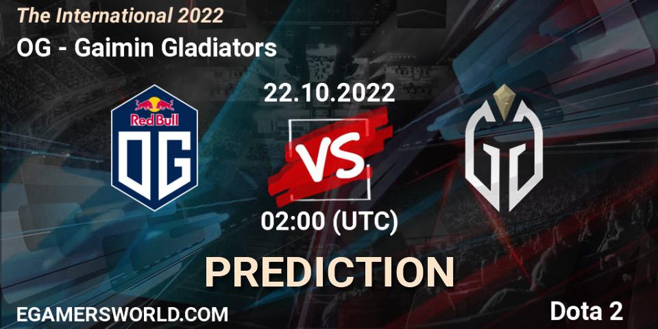 OG - Gaimin Gladiators: прогноз. 22.10.2022 at 02:05, Dota 2, The International 2022
