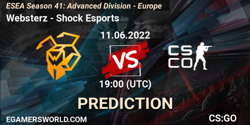 Websterz - Shock Esports: прогноз. 11.06.2022 at 19:00, Counter-Strike (CS2), ESEA Season 41: Advanced Division - Europe
