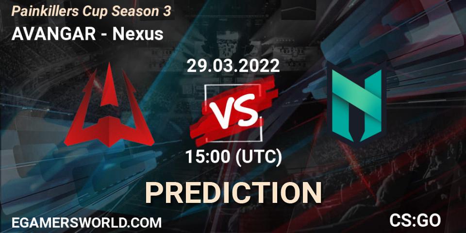 AVANGAR - Nexus: прогноз. 29.03.2022 at 14:00, Counter-Strike (CS2), Painkillers Cup Season 3