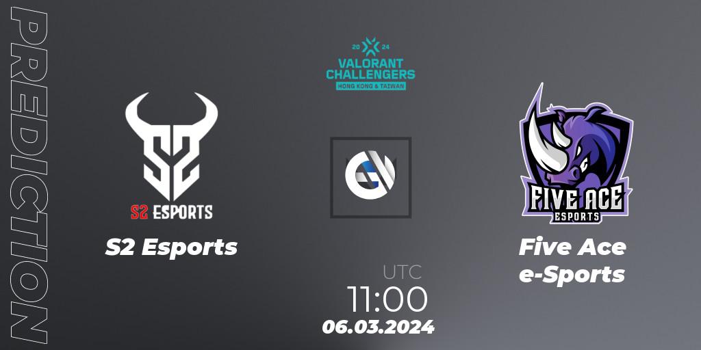 S2 Esports - Five Ace e-Sports: прогноз. 06.03.2024 at 11:00, VALORANT, VALORANT Challengers Hong Kong and Taiwan 2024: Split 1