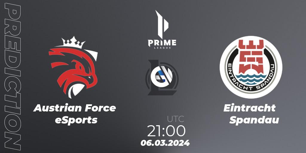 Austrian Force eSports - Eintracht Spandau: прогноз. 06.03.24, LoL, Prime League Spring 2024 - Group Stage