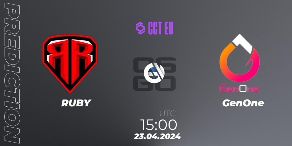 RUBY - GenOne: прогноз. 23.04.24, CS2 (CS:GO), CCT Season 2 Europe Series 2 Closed Qualifier