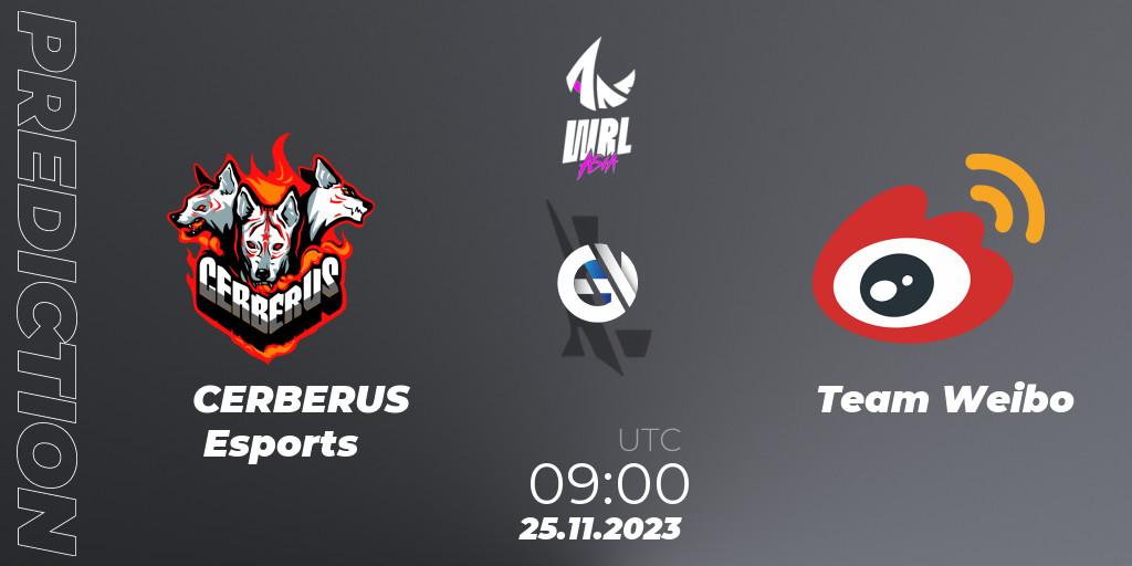 CERBERUS Esports - Team Weibo: прогноз. 25.11.2023 at 09:00, Wild Rift, WRL Asia 2023 - Season 2 - Regular Season