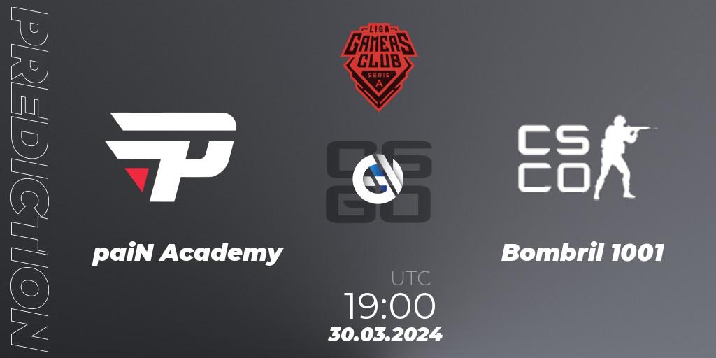 paiN Academy - Bombril 1001: прогноз. 30.03.24, CS2 (CS:GO), Gamers Club Liga Série A: March 2024