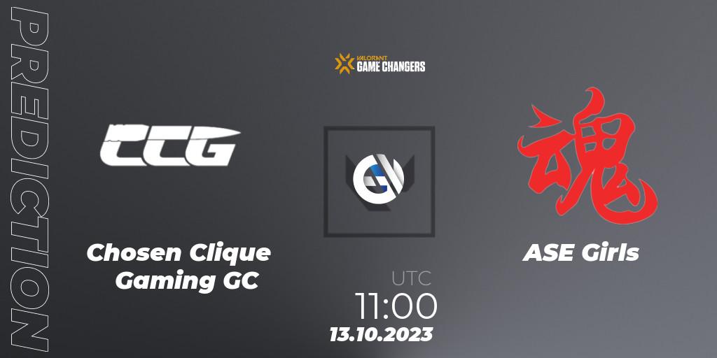 Chosen Clique Gaming GC - ASE Girls: прогноз. 13.10.2023 at 11:00, VALORANT, VALORANT Champions Tour 2023: Game Changers China Qualifier