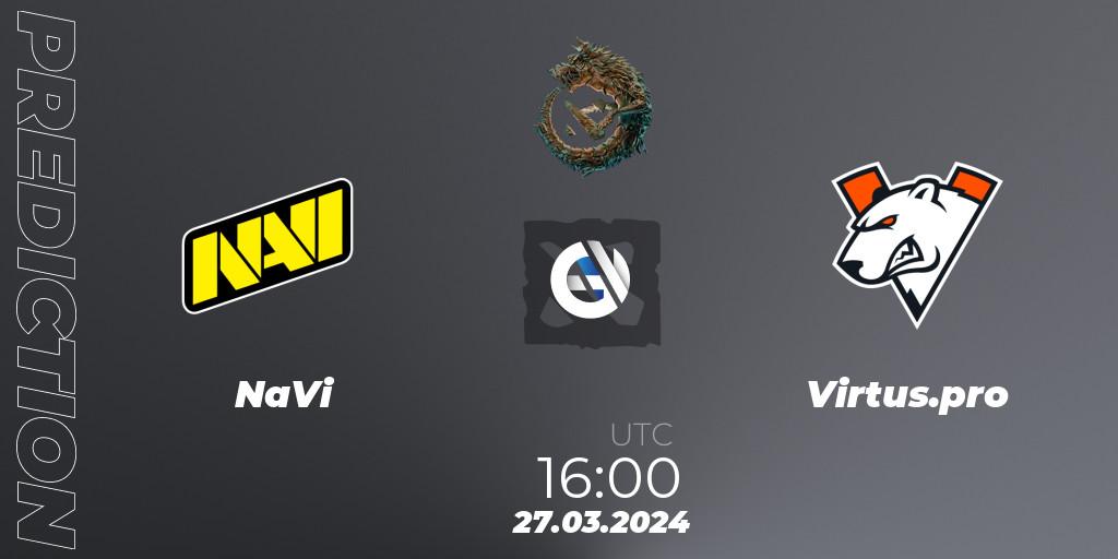 NaVi - Virtus.pro: прогноз. 27.03.2024 at 15:40, Dota 2, PGL Wallachia Season 1: Eastern Europe Closed Qualifier
