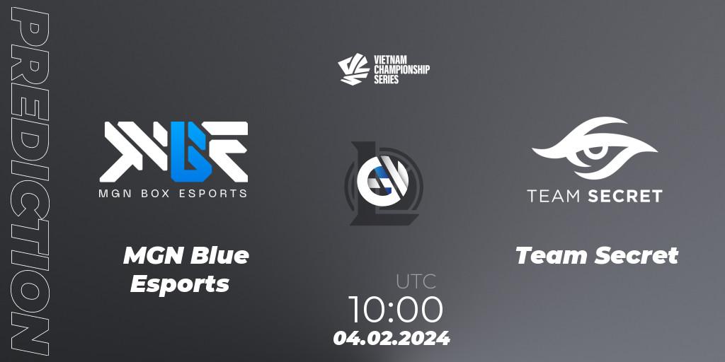 MGN Blue Esports - Team Secret: прогноз. 04.02.2024 at 10:00, LoL, VCS Dawn 2024 - Group Stage