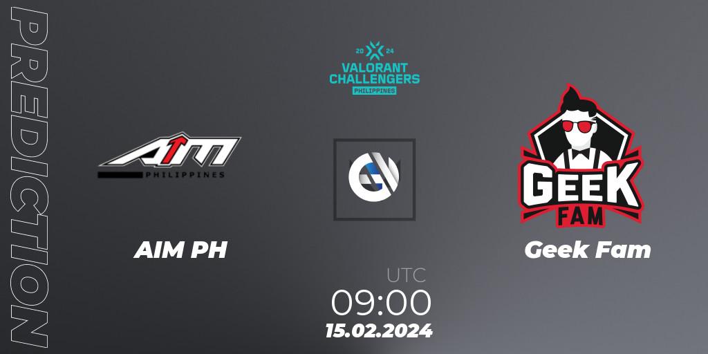 AIM PH - Geek Fam: прогноз. 15.02.2024 at 09:15, VALORANT, VALORANT Challengers 2024 Philippines: Split 1
