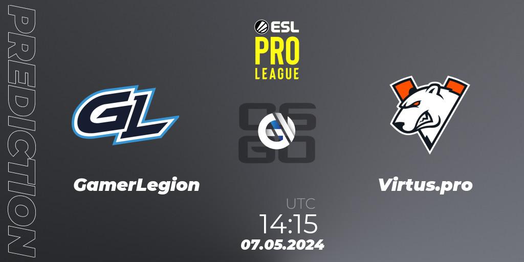 GamerLegion - Virtus.pro: прогноз. 07.05.24, CS2 (CS:GO), ESL Pro League Season 19