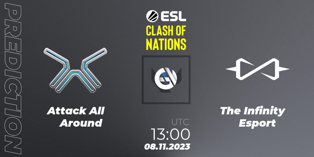 Attack All Around - The Infinity Esport: прогноз. 08.11.2023 at 13:00, VALORANT, ESL Clash of Nations 2023 - Thailand Closed Qualifier