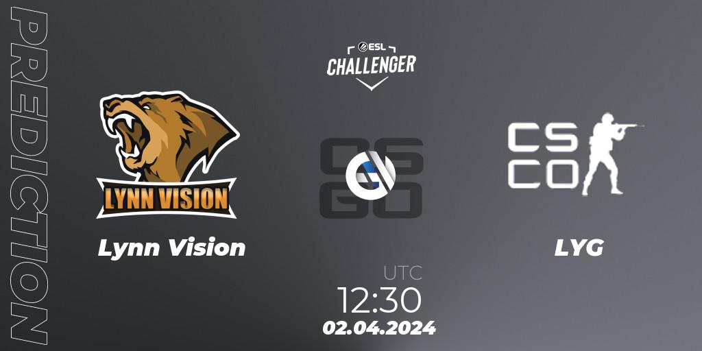 Lynn Vision - LYG Gaming: прогноз. 02.04.24, CS2 (CS:GO), ESL Challenger #57: Asian Closed Qualifier