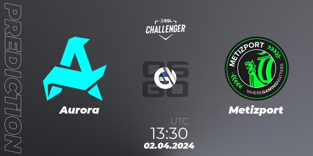 Aurora - Metizport: прогноз. 02.04.24, CS2 (CS:GO), ESL Challenger #57: European Closed Qualifier