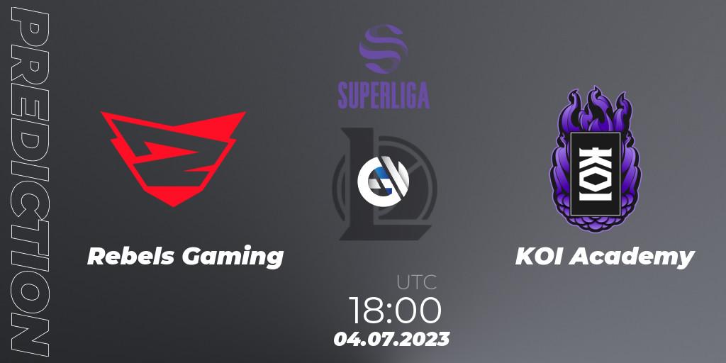 Rebels Gaming - KOI Academy: прогноз. 04.07.2023 at 18:00, LoL, Superliga Summer 2023 - Group Stage