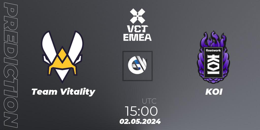 Team Vitality - KOI: прогноз. 02.05.2024 at 15:00, VALORANT, VALORANT Champions Tour 2024: EMEA League - Stage 1 - Group Stage