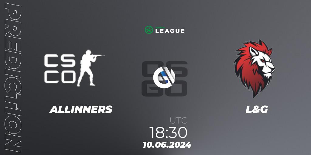 ALLINNERS - L&G: прогноз. 10.06.2024 at 18:30, Counter-Strike (CS2), ESEA Season 49: Main Division - Europe