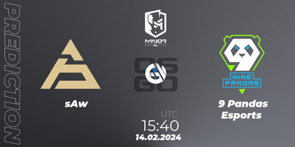 sAw - 9 Pandas Esports: прогноз. 14.02.2024 at 16:00, Counter-Strike (CS2), PGL CS2 Major Copenhagen 2024 Europe RMR