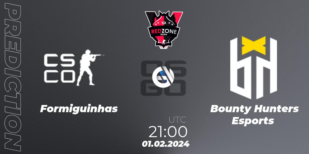 Formiguinhas - Bounty Hunters Esports: прогноз. 01.02.24, CS2 (CS:GO), RedZone PRO League Season 1