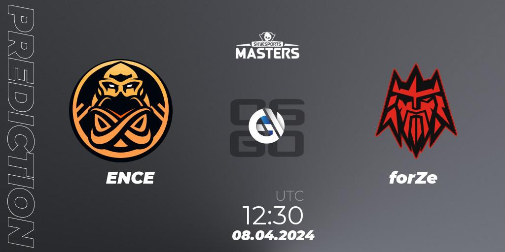 ENCE - forZe: прогноз. 08.04.2024 at 13:30, Counter-Strike (CS2), Skyesports Masters 2024